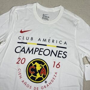 Nike Club America‎ Shirt Mens Medium White Soccer Campeones 2016 Dri Fit